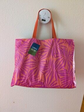 Open Story Water Resistant Reversible Tote Orange Pink NWT - Multiple Available